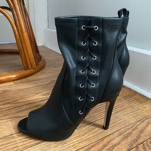 Jessica Simpson Open-Toe Faux Leather Stiletto Heal
